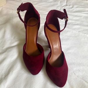 OLD NAVY Burgundy Ankle Strap Pumps